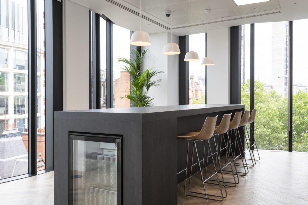 Design and Build of Black Bespoke Teapoint at Rolls-Royce Partners Finance in London