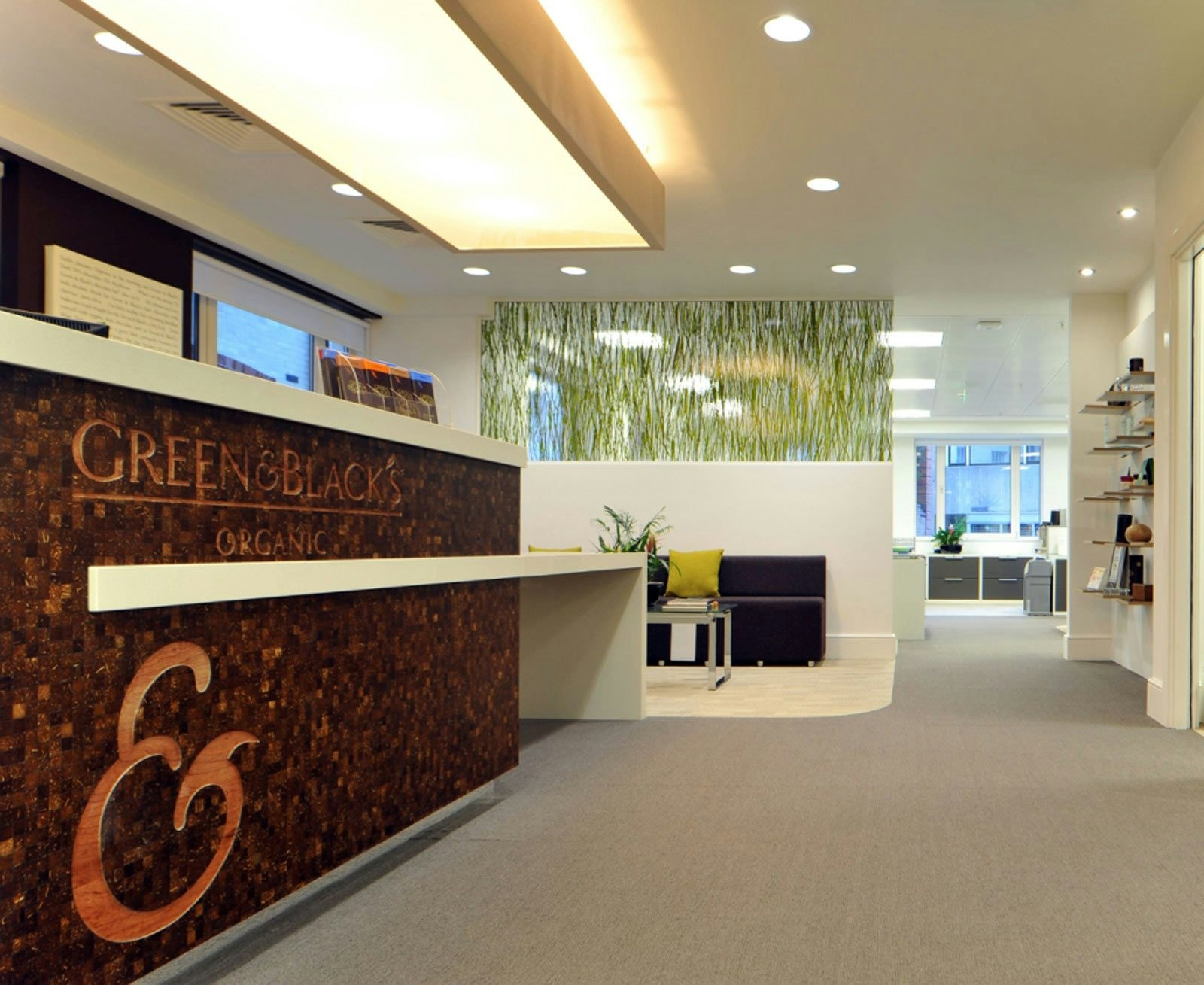 Green & Black's Custom Reception Area