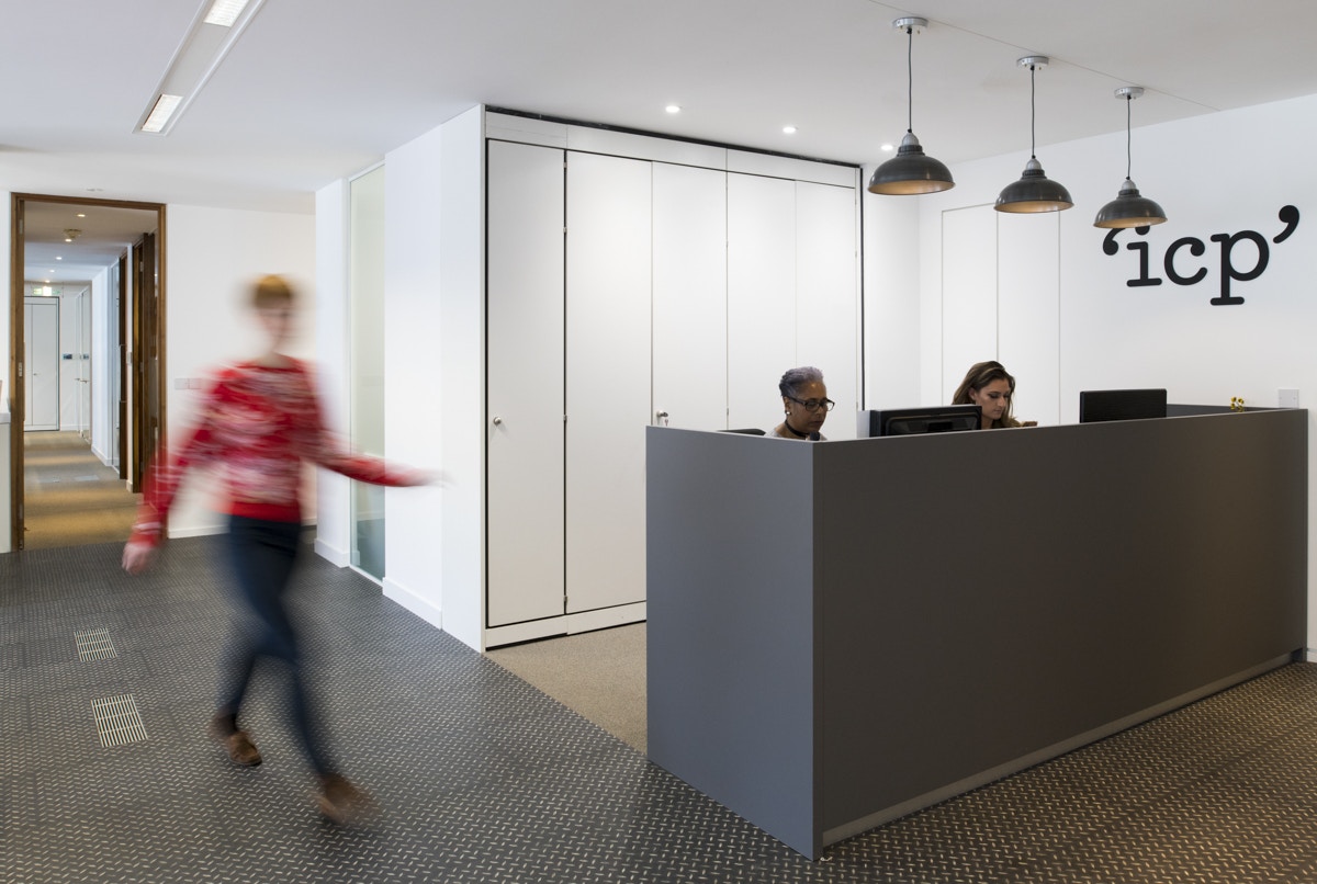 ICP London office reception with branding