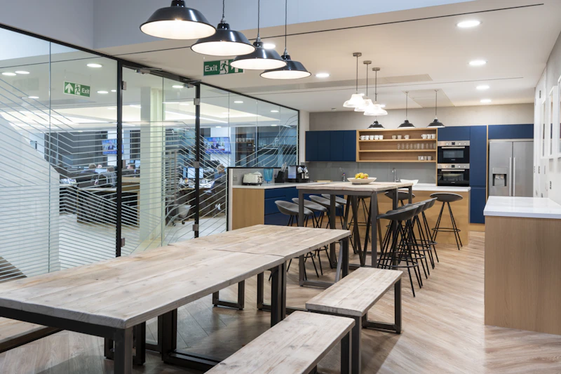 Brand colour used as accent at Javelin Commodities London by K2 Space