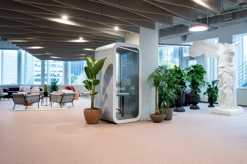 Sculptural artwork and curated visual elements at Netflix Madrid by K2 Space