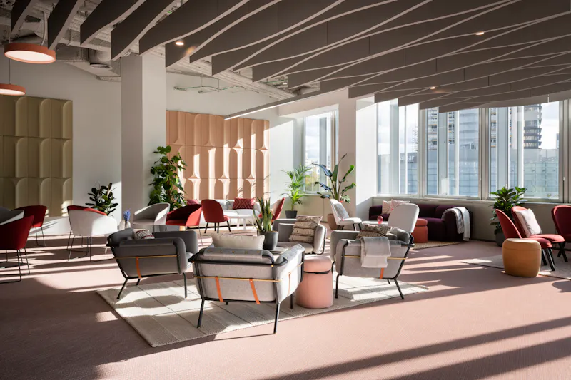 Low-stimulation sensory space with muted colours and soft surfaces at Netflix Madrid by K2 Space