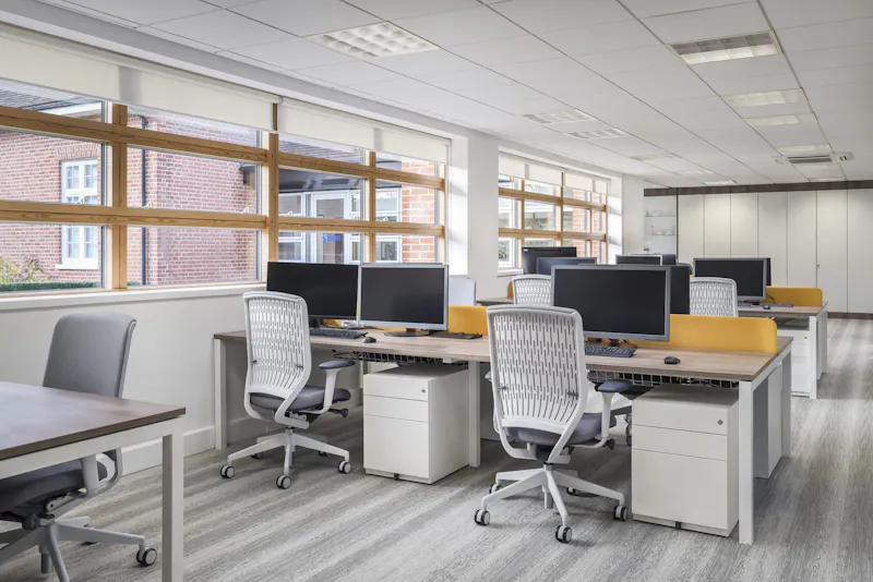 Sustainable office design with circular materials, low-VOC finishes and FSC-certified timber by K2 Space