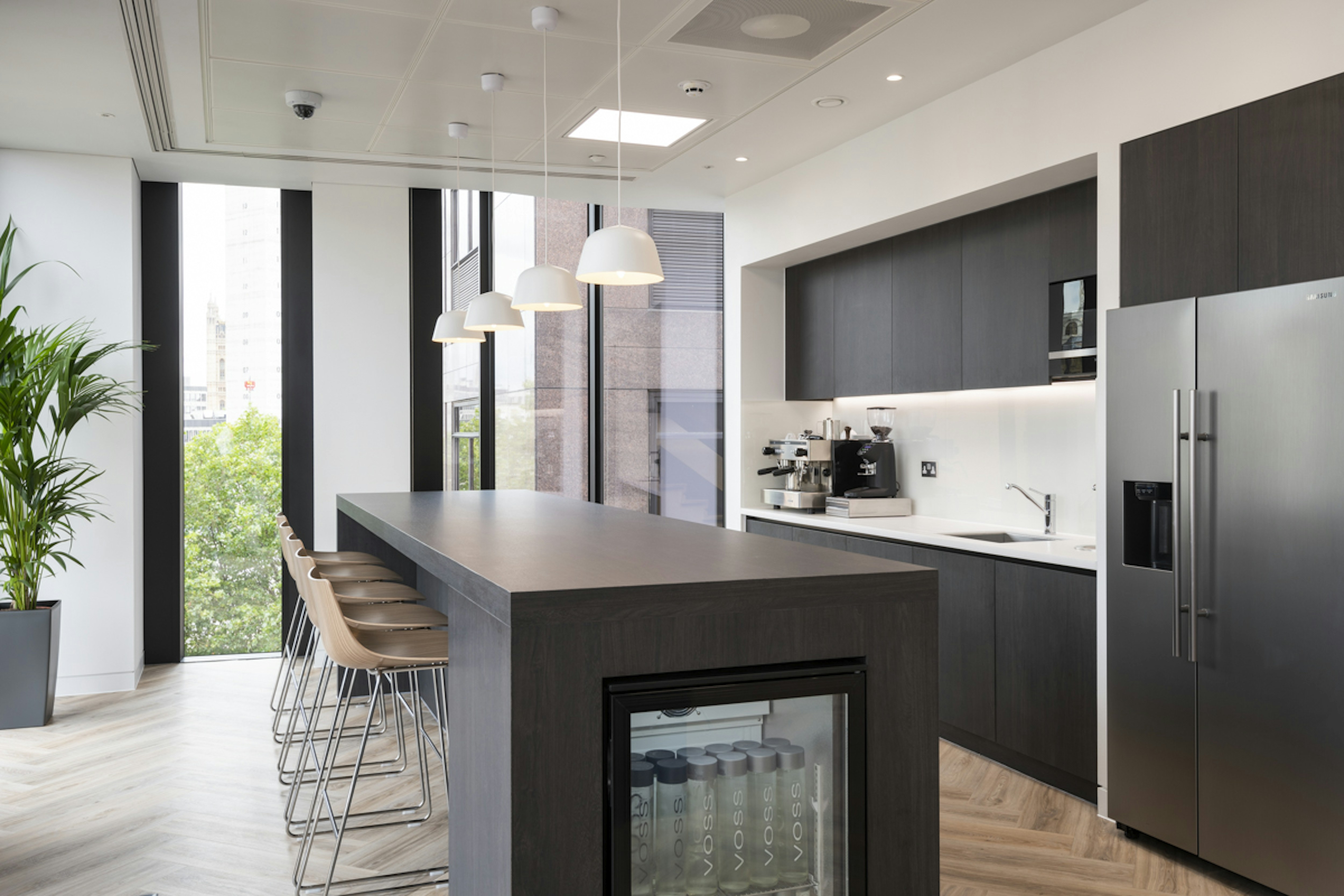 Design and Build of Black Bespoke Teapoint at Rolls-Royce Partners Finance in London