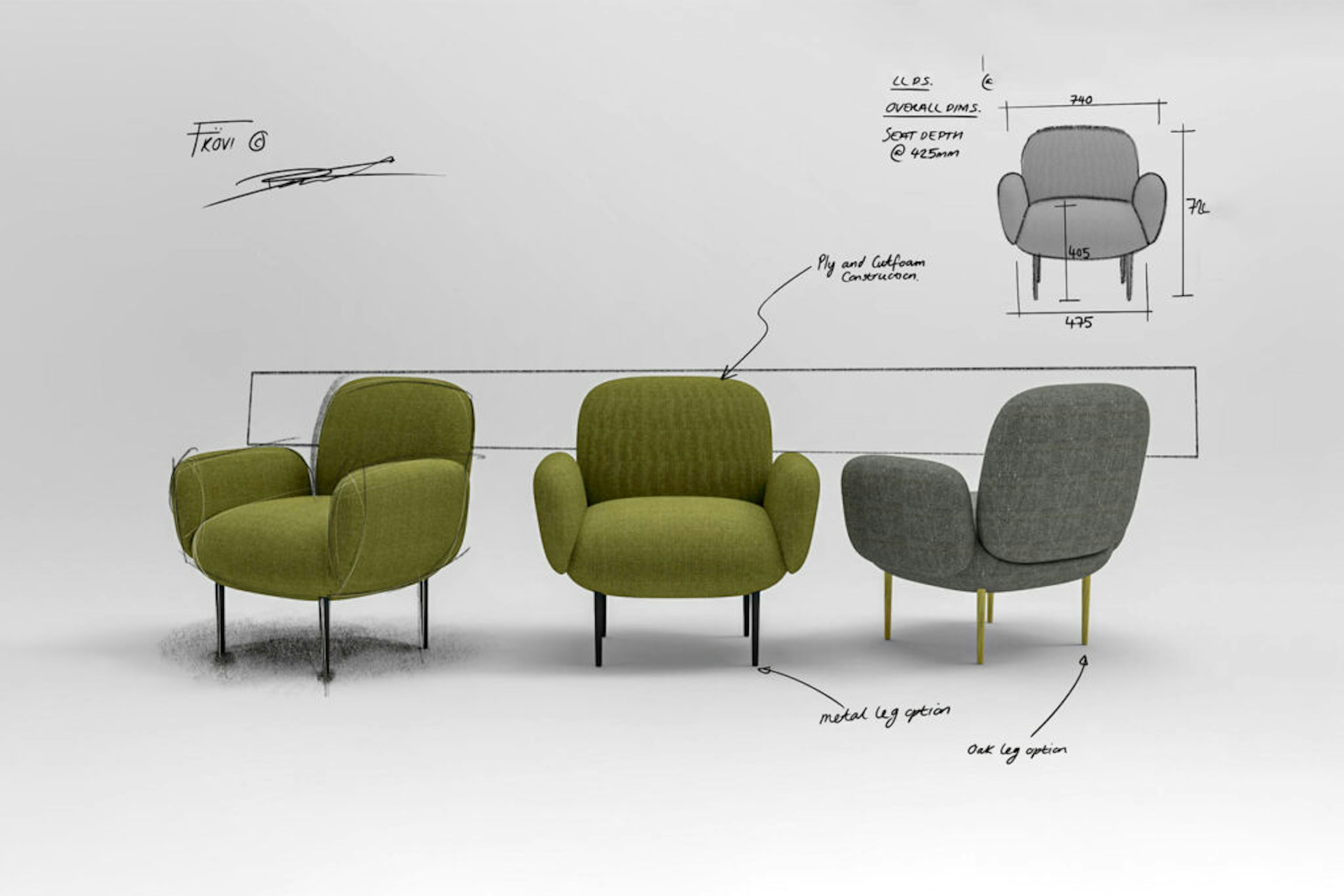 Frovi Boho Green Chair Sketchup - 1800x1200