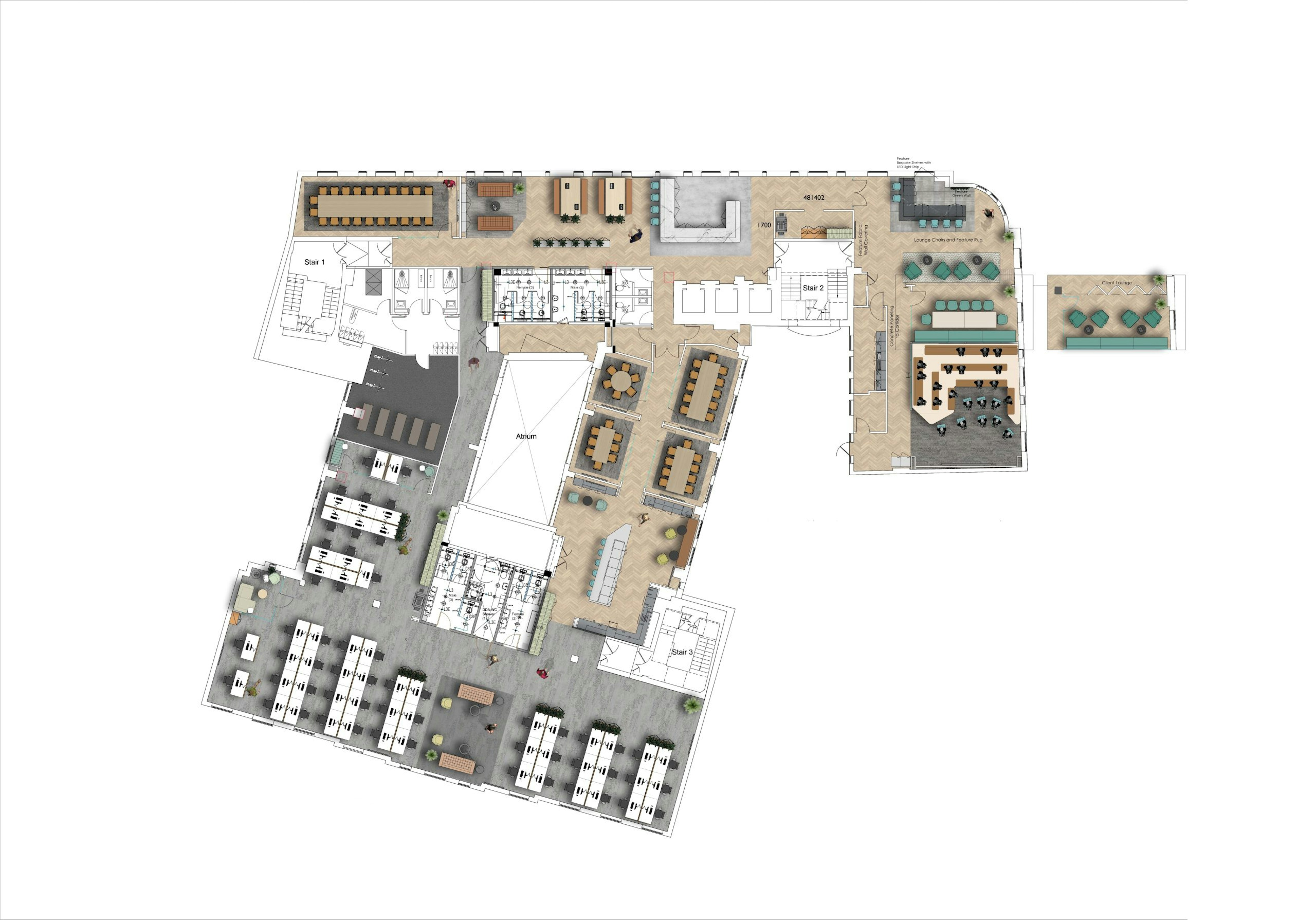 Space Plan - 11000 sq ft General Arrangement - Colour