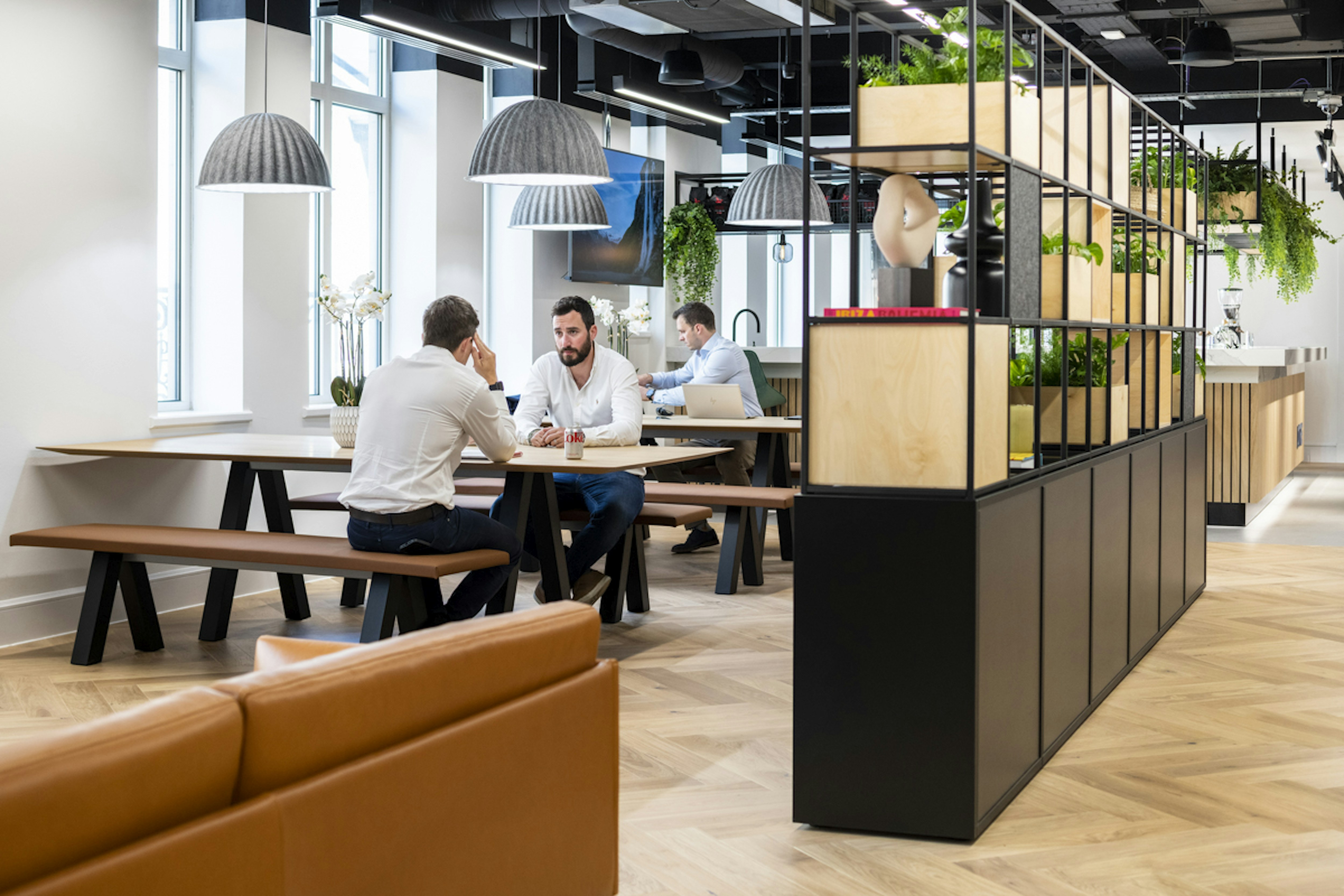 DTRE - Touchdown Area with Partitioned Shelving and Greenery