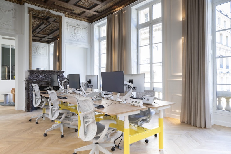 Modern office workstations with ergonomic furniture specification